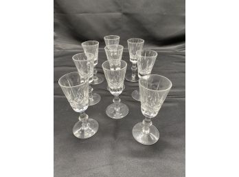 Olive & Cross German Made Crystal Set Of 9 Sherry/Cordial Glasses