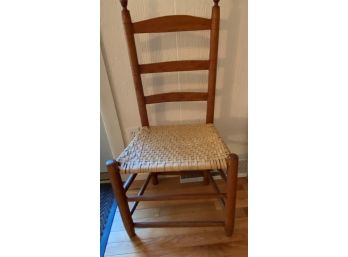 Antique Wooden And Wicker Chair