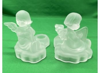 Hummel Avon Lead Crystal Candlestick Holders