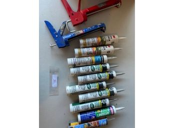 2 Caulk Guns And 10 Unopened Tubes Of Sealants