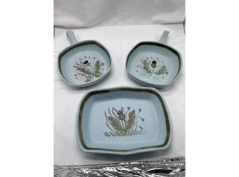 Thistle Pattern Serving Dishes Buchan Stoneware Made In Portobello, Scotland (Matches Item 1375)