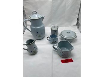 Breakfast Set Buchan Scottish Stoneware Thistle Pattern