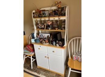 White And Light Wood Hutch (matches Item 1373)