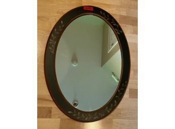 Oval Mirror With Wooden Frame