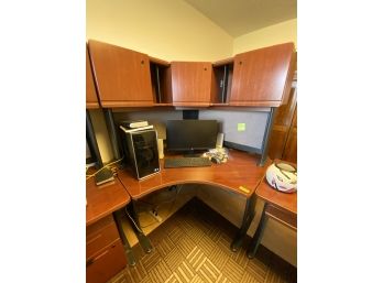 Freestanding Corner Desk And Hutch.