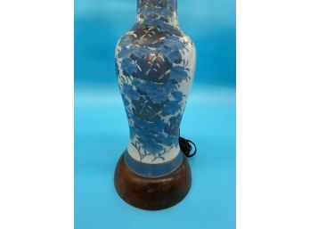 Blue And Gold Asian Motif Lamp