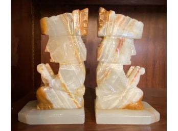 Alabaster Bookends