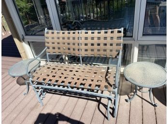 Patio Glider With End Tables