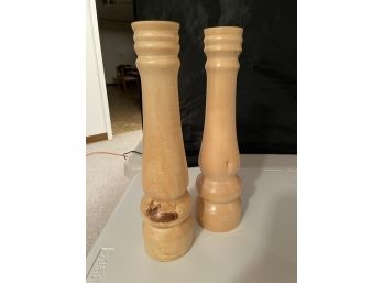 Wood Candlesticks & Asstd Taper Candles