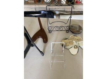 Lot Of Assorted Frames And Mirror Bases For Curio Displays