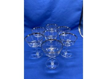 Silver Rimmed Coupe Stemware