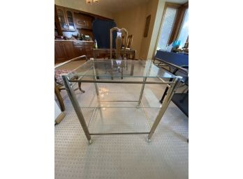 Glass And Brass Tea/cocktail Cart