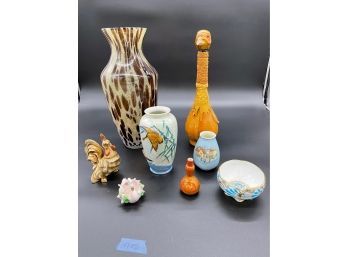 Assorted Vases, Pheasant Bottle, Bone China Dish