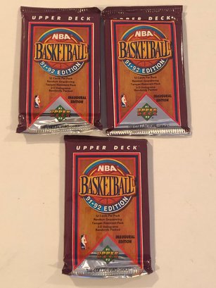 1991 Upper Deck Basketball Card Pack Lot Of 3