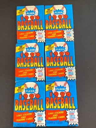1990 Fleer Baseball Wax Pack Lot Of 6