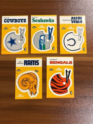 1985 NFL Team Stickers Lot Of (5)