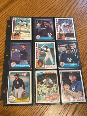 Lot Of (18) Assorted 1980s NY Yankees Baseball Cards