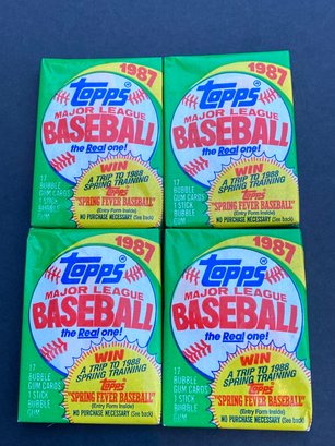 1987 Topps Wax Packs Lot Of 4
