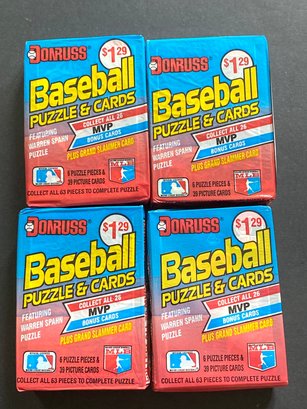 1989 Donruss Baseball Cello Pack Lot Of 4.   Possible Griffey Rookie!