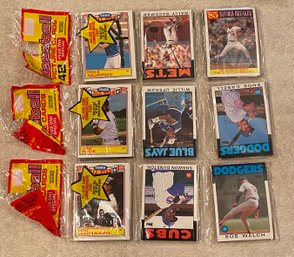 1986 Topps Baseball Rack Pack Lot Of 3