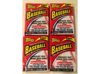 1991 Topps Wax Packs Lot Of 4