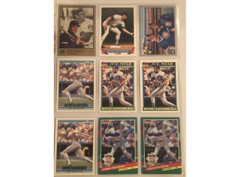 Ryne Sandberg Lot Of (9) Baseball Cards