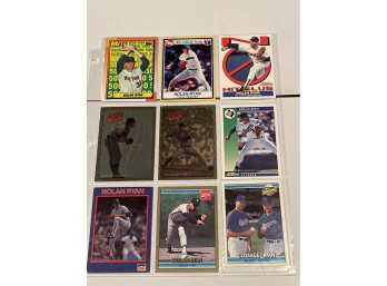 Nolan Ryan Lot Of 9 Baseball Cards