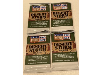 1990 Pro Set Desert Storm Trading Cards - 4 Sealed Packs