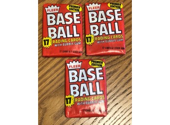 1981 Fleer Wax Pack Lot Of 3. Unopened