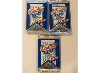 1991 Upper Deck Baseball Cards Lot Of (3) Packs