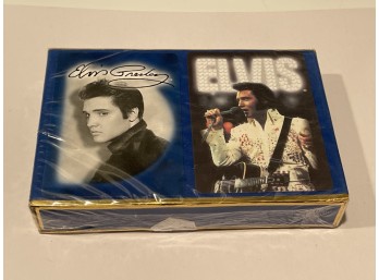 ELVIS PRESLEY 2-DECKS PLAYING CARDS, NEW, SEALED IN VELOUR BOX