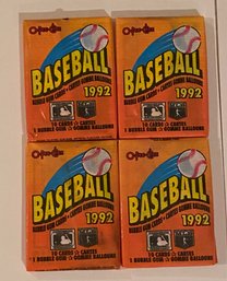 1992 O-Pee-Chee Baseball Wax Pack Lot Of 4