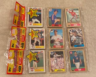 1987 Topps Baseball Rack Pack Lot Of 3