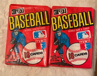 1981 Donruss Baseball Wax Pack Lot Of 2