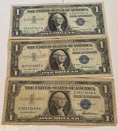 1957 And 1957 A Silver Certificate Dollar Bill Lot 3