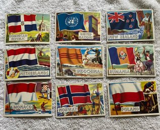 1956 Topps Flags Of The World Lot Of 9