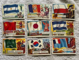 1956 Topps Flags Of The World Lot Of 9