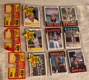 1986 Topps Baseball Rack Pack Lot Of 3