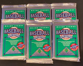 1990 Upper Deck Baseball Card Packs Lot Of 6