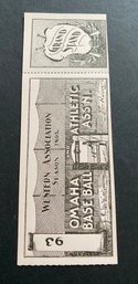 1895 Omaha Omahogs Minor League Baseball Club Western Association Full Ticket