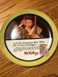 Kelloggs Collectible Plate Ask The American Boy Why He Prefers Kelloggs