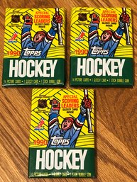 Lot Of (3)Unopened 1990 Topps Hockey Wax Pack