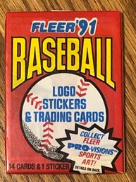 1991 Fleer Unopened Baseball Wax Pack