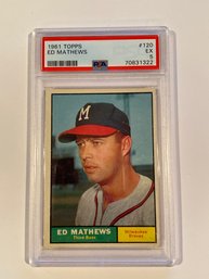 1961 Topps Baseball Card Ed Mathews PSA 5