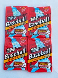 1993 TOPPS BASEBALL SERIES 2 UNOPENED PACKS: LOT OF 4.  1 GOLD CARD IN EACH PACK