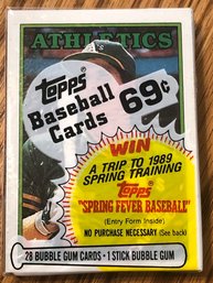 1988 Topps Unopened With Jose Canseco On Top