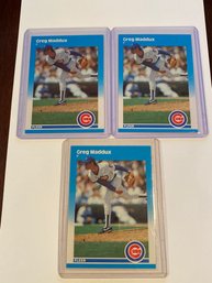 1987 Fleer Update Greg Maddux Rookie Lot Of 3