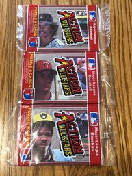 1983 Donruss Action All Stars Lot Of (3) Unopened Packs.