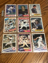 Lot Of (9) 1980s Yankees Baseball Cards