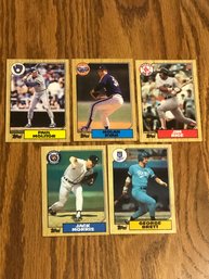 Lot Of (5) Hall Of Fame 1987 Topps Baseball Cards